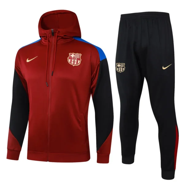 Barcelona FC 2024-25 burgundy black gold Hoodie Tracksuit