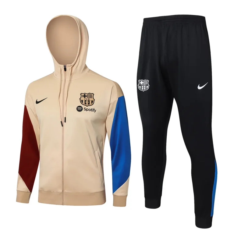 barcelona fc 2024 25 cream black hoodie tracksuit 100 • XportsGears | Sportswear