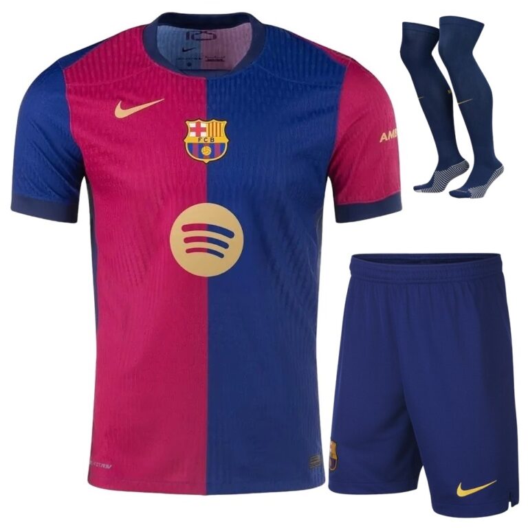 barcelona fc 2024 25 home full kid kit 1000