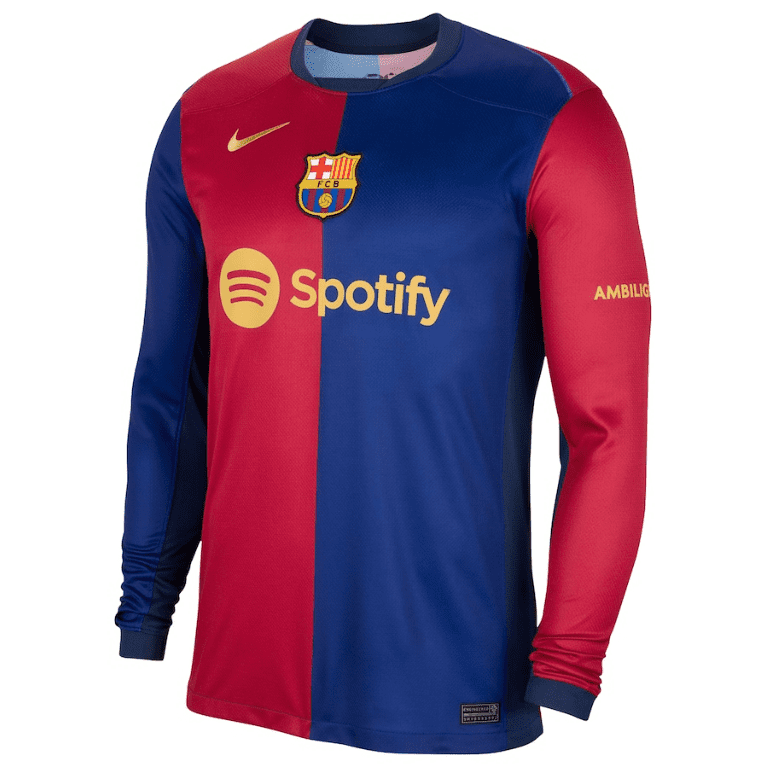 barcelona fc 2024 25 home long sleeve jersey 100 • XportsGears | Sportswear