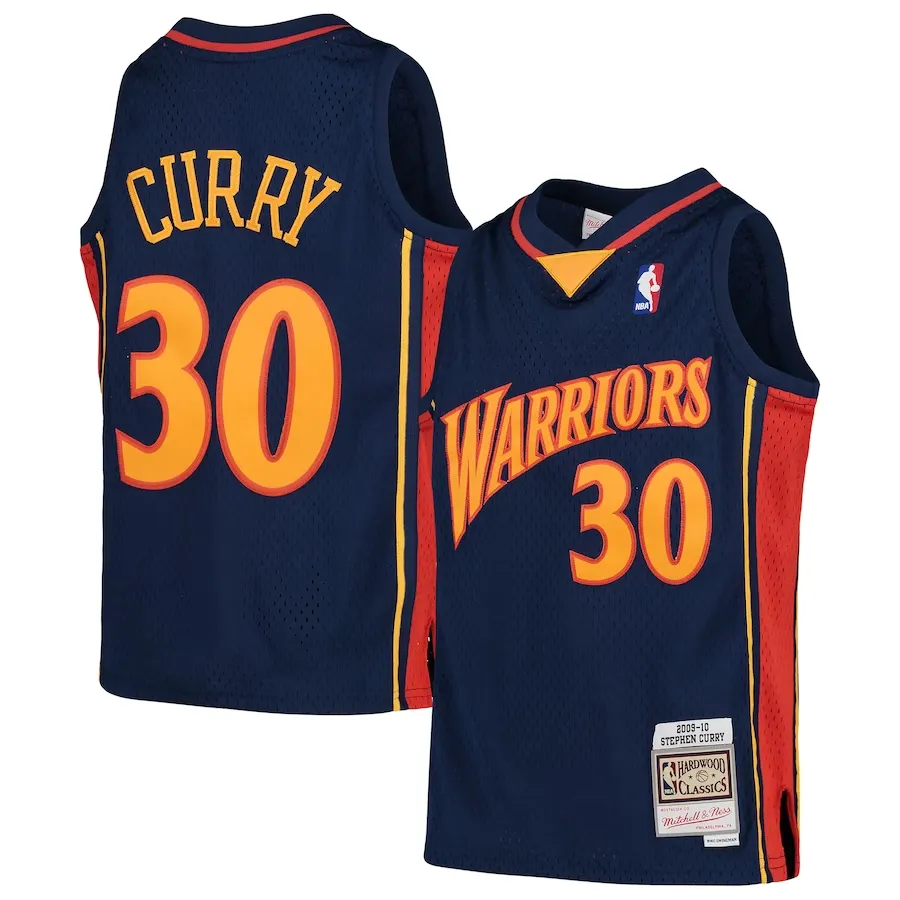 golden state warriors 2009 10 navy yellow curry vintage 1