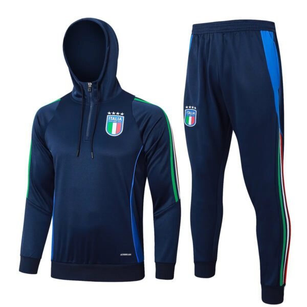 Italy 2024 navy Hoodie Kid Training Suit