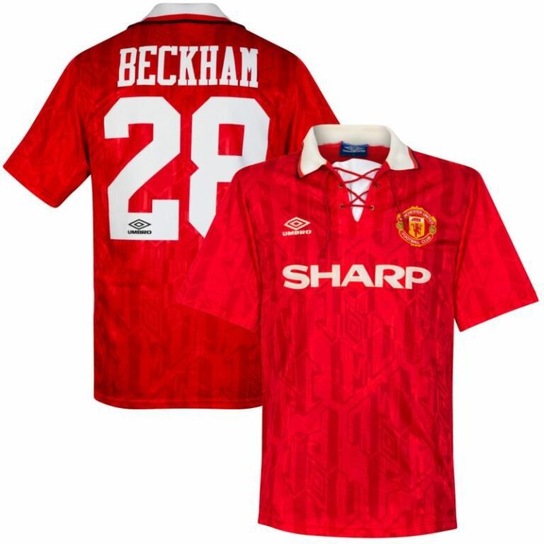 manchester united 1992 94 home beckham retro 1