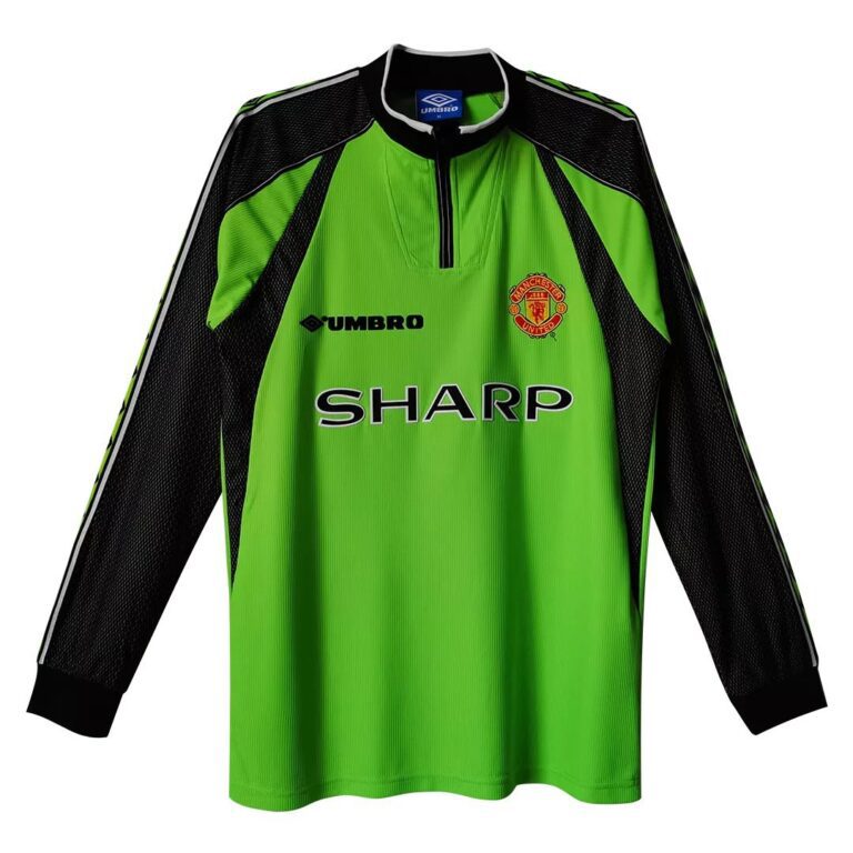 manchester united 1998 99 green gk ls retro 1