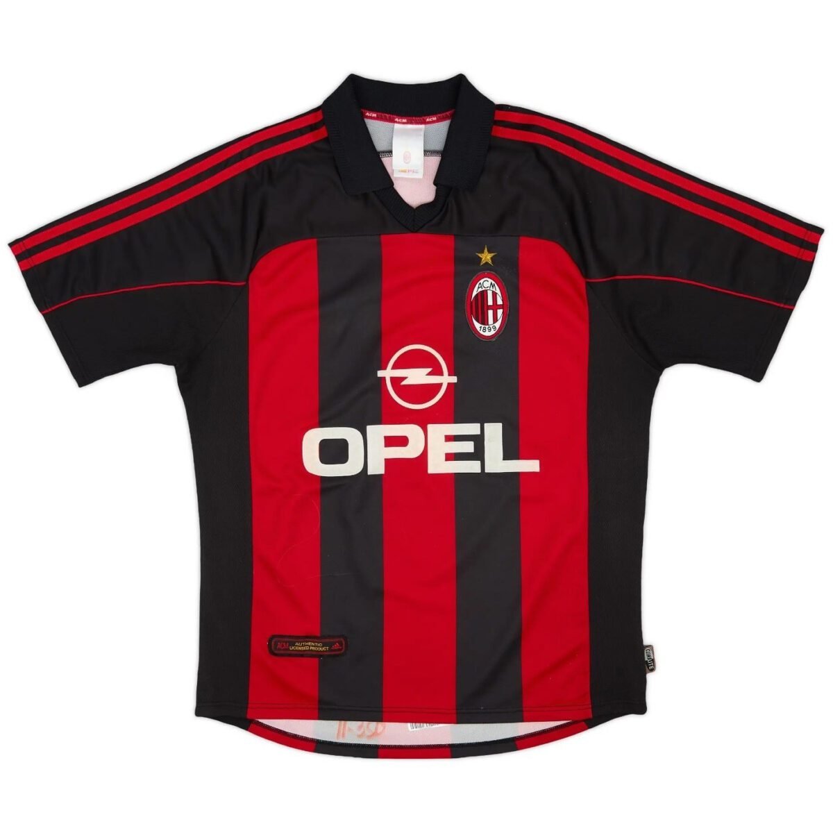 milan ac 2001 02 home retro jersey 100 • XportsGears | Sportswear