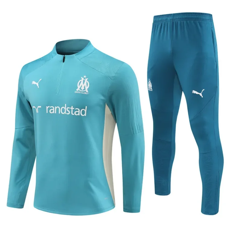 Olympique Marseille 2024-25 light blue white Kid Training Suit