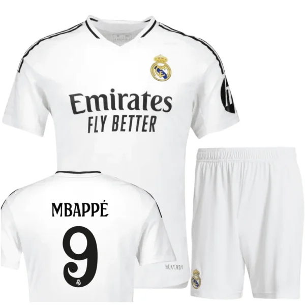 Real Madrid 2024-25 Home, Kid Kit Mbappé