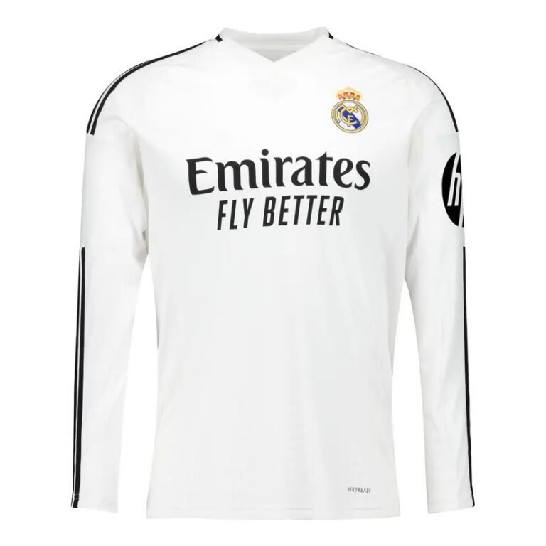 real madrid 2024 25 home long sleeve jersey 100 • XportsGears | Sportswear