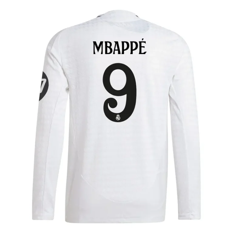 real madrid 2024 25 home long sleeve jersey mbappe 100