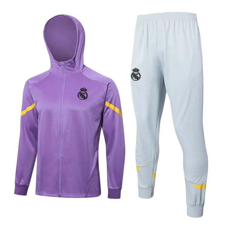 real madrid 2024 25 purple yellow grey hoodie tracksuit 100 • XportsGears | Sportswear