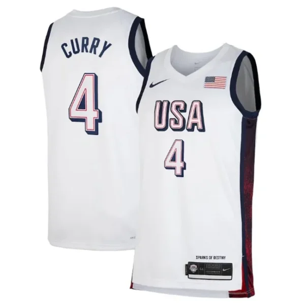 TEAM USA 2024 White Curry Jersey