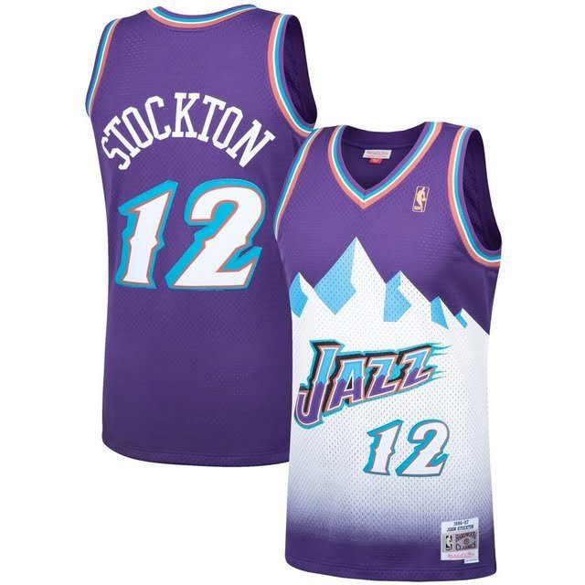 utah jazz 1996 97 home stockton vintage 1