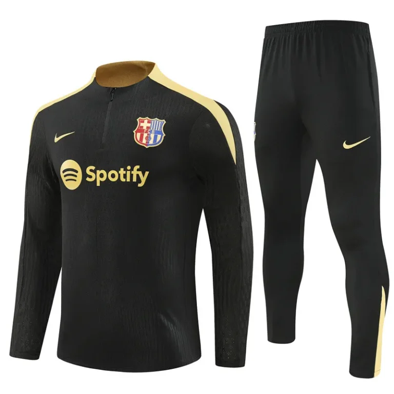 Barcelona FC 2024-25 black yellow red kid training suit