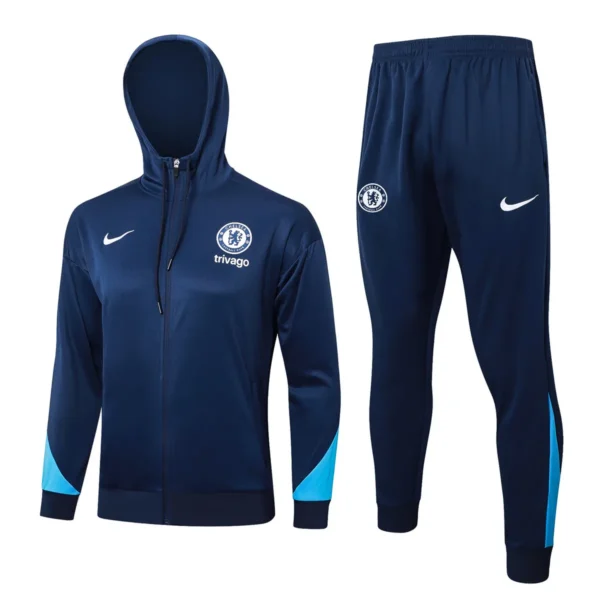 Chelsea FC 2024-25 navy blue hoodie tracksuit