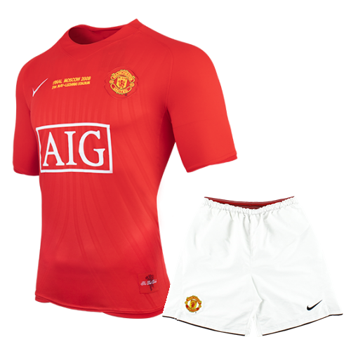 Manchester United 2007-08 home kid kit retro