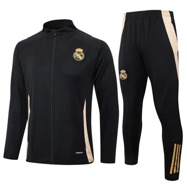 Real Madrid 2024-25 black gold kid tracksuit