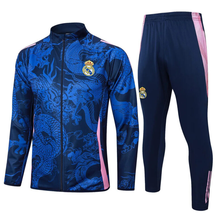 Real Madrid 2024-25 blue pink dragon edition tracksuit