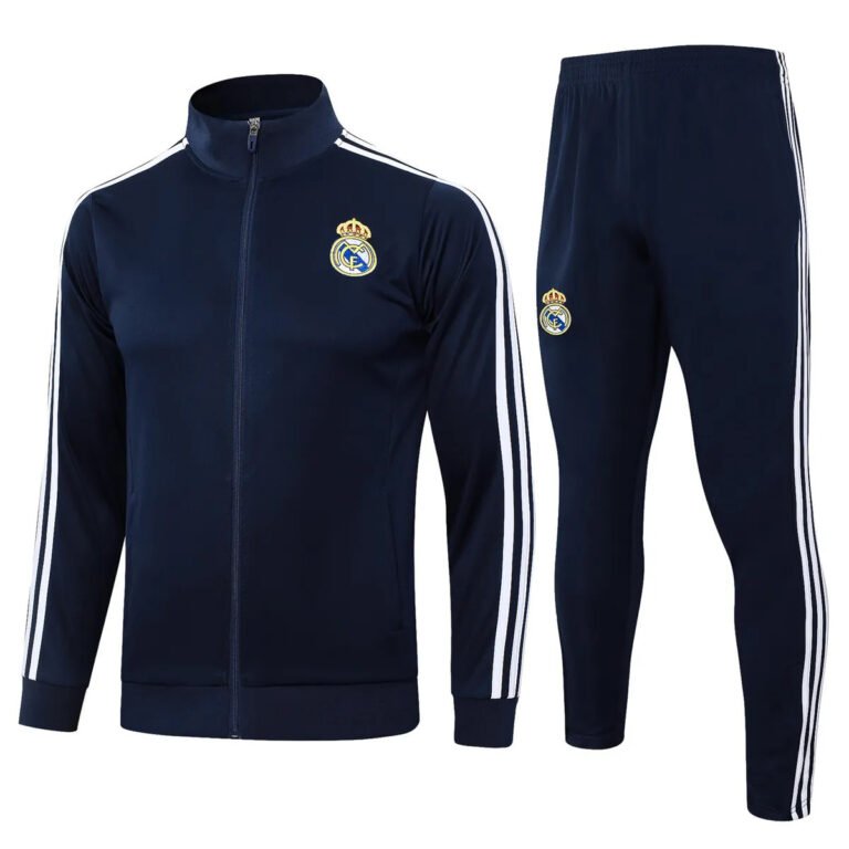 Real Madrid 2024 black white classic tracksuit