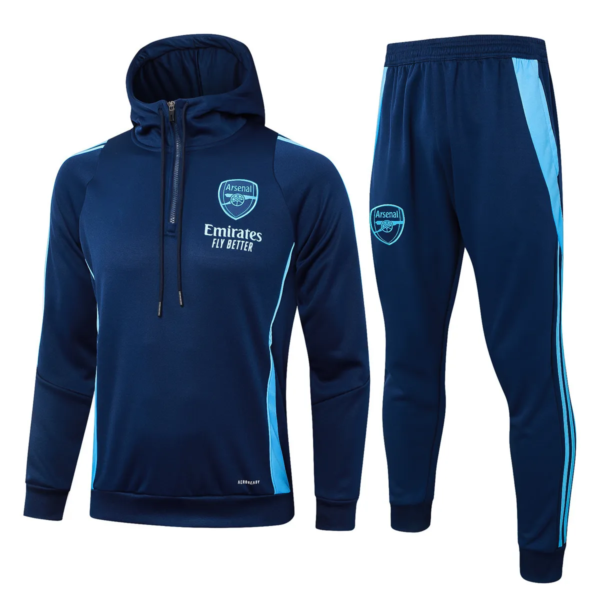 Arsenal FC 2024-25 navy light blue hoodie training suit