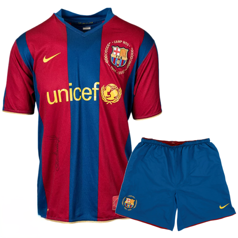 Barcelona FC 2007-08 home kid kit retro