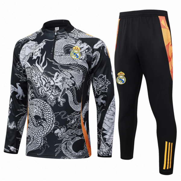 Real Madrid 2024-25 black white dragon training suit