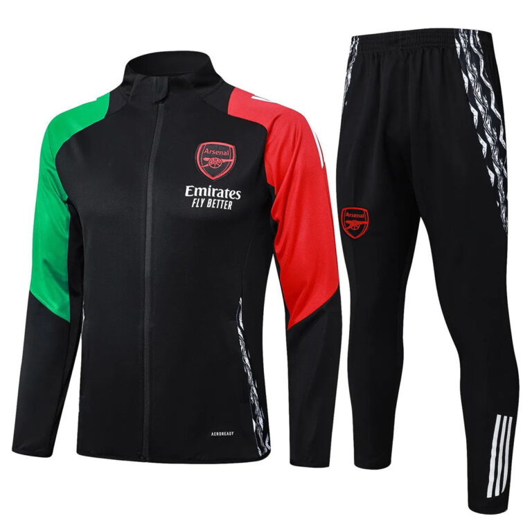 Arsenal FC 2024-25 black red green kid tracksuit