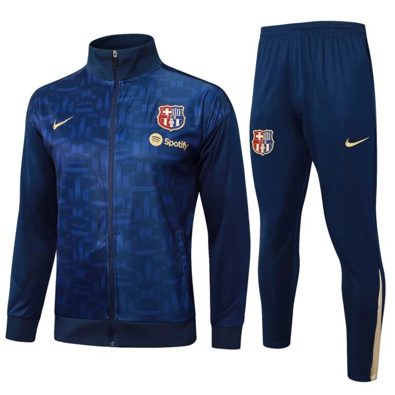 Barcelona FC 2024-25 navy yellow kid tracksuit