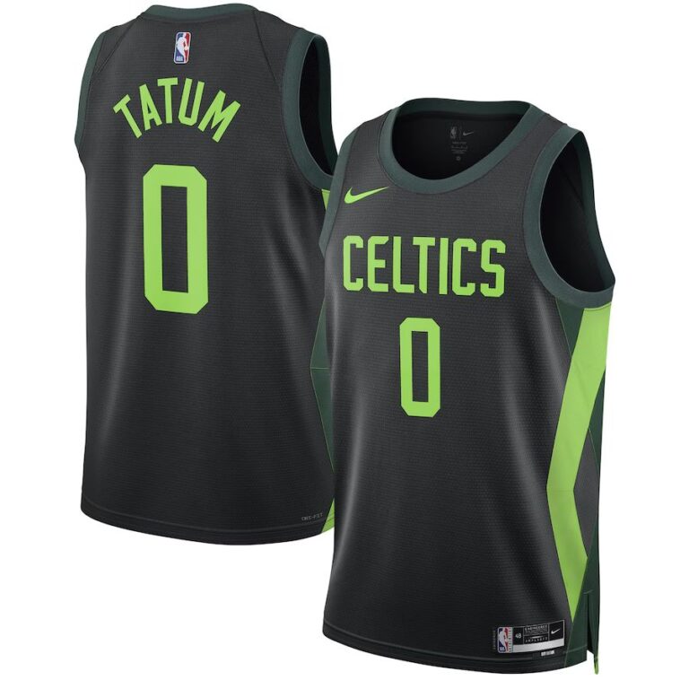 Boston Cetlics 2024-25 black green city edition tatum jersey