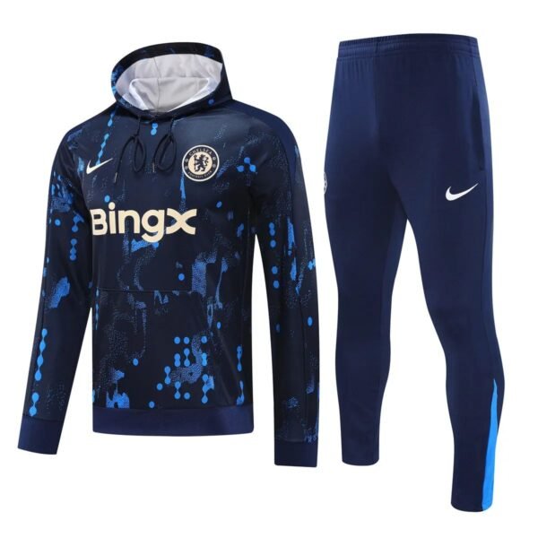 Chelsea FC 2024-25 navy blue white hoodie training suit