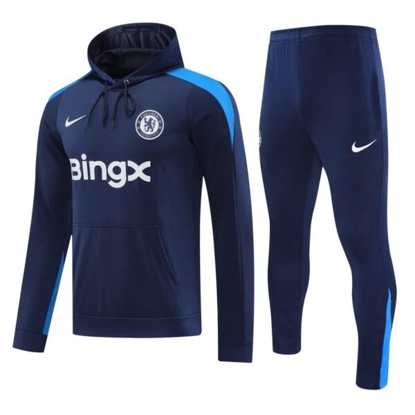 Chelsea FC 2024-25 navy light blue hoodie training suit