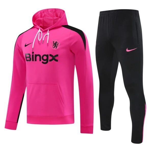 Chelsea Fc 2024-25 pink black hoodie training suit