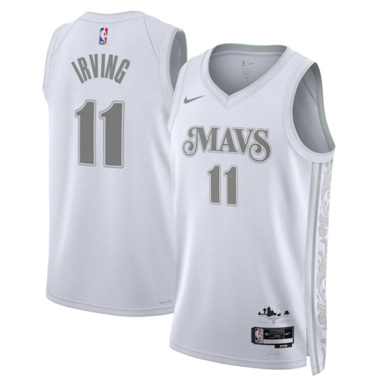 Dallas Mavericks 2024-25 white grey city edition irving jersey