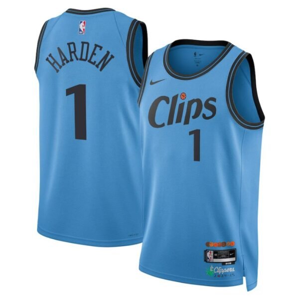 Los Angeles Clippers 2024-25 light blue, city edition harden jersey