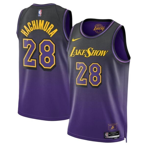 Los Angeles Lakers 2024-25 black purple, city edition hachimura jersey