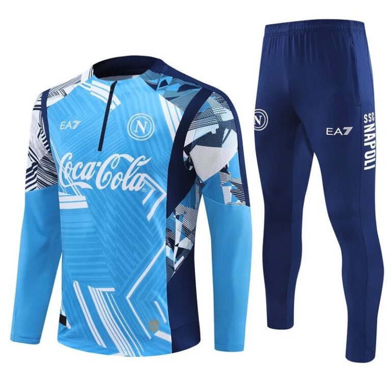 Napoli SSC 2024-25 light blue white kid training suit