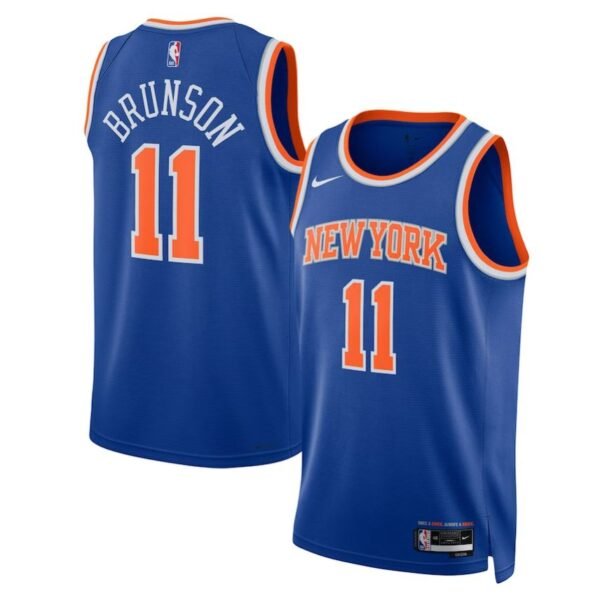 New York Knicks 2024-25 blue orange, icon edition brunson jersey