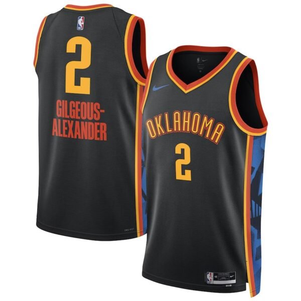 Oklahoma City Thunder 2024-25 black, city edition gilgeous alexander jersey