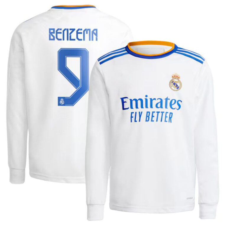 Real Madrid 2021-22 home retro long sleeve benzema