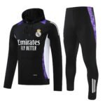 Real Madrid 2024-25 black purple hoodie training suit