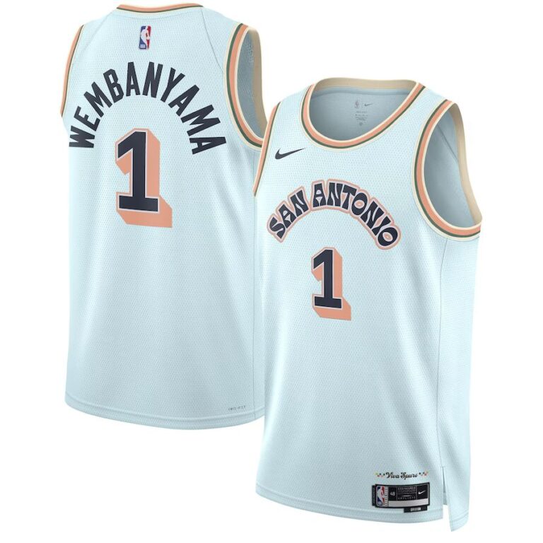 San Antonio Spurs 2024-25 white gold, city edition wembanyama jersey