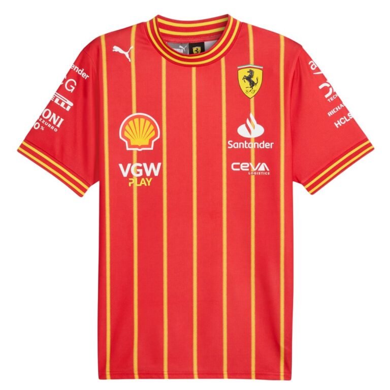 Scuderia Team 2024 Ferrari red yellow, Sainz F1 shirt