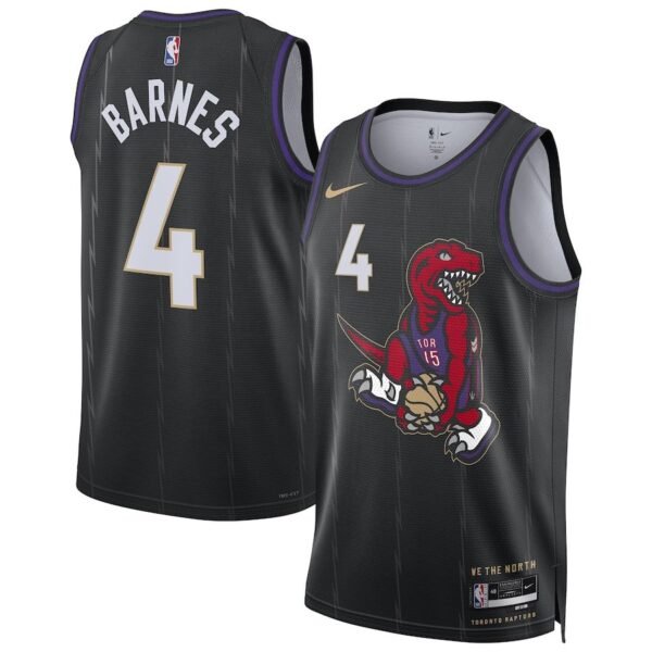 Toronto Raptors 2024-25 black, city edition barnes jersey