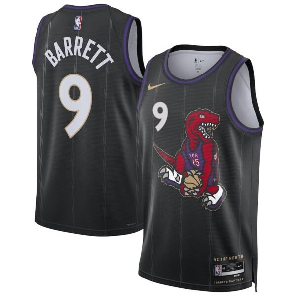 Toronto Raptors 2024-25 black, city edition barrett jersey