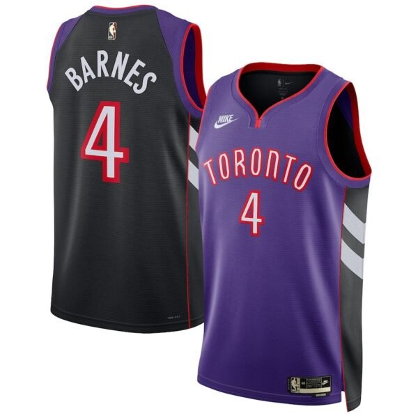 Toronto Raptors 2024-25 purple black, classic edition barnes jersey