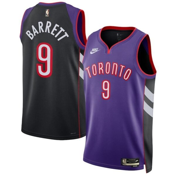 Toronto Raptors 2024-25 purple black, classic edition barrett jersey