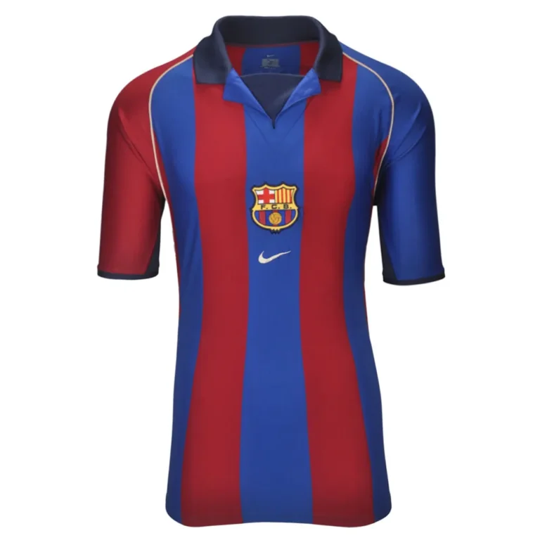 barcelona fc 2001 02 home retro jersey 100