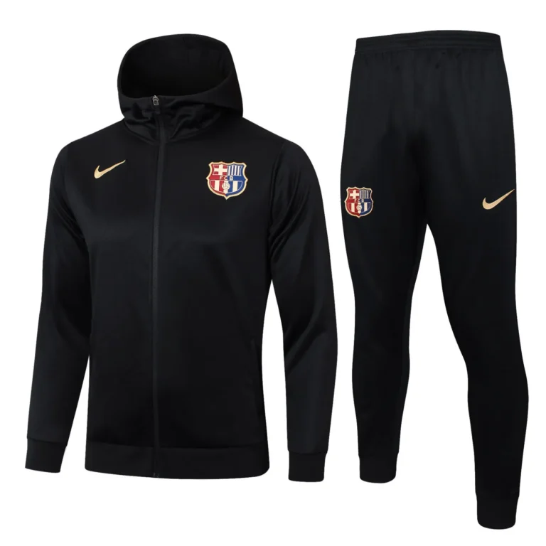 barcelona fc 2024 25 black kid hoodie tracksuit 100