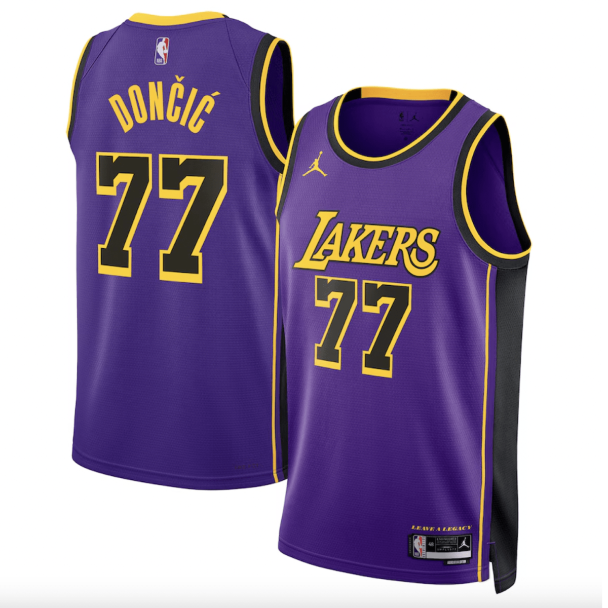 los angeles lakers 2024 25 purple statement edition doncic jersey 100