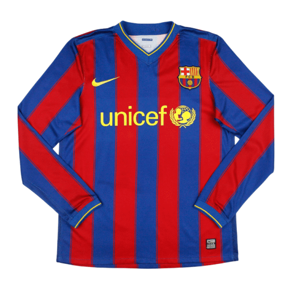 Barcelona FC 2009-10 Home, Long Sleeve Retro Jersey