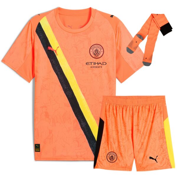 Manchester City 2025-26 Orange, Goalkeeper Full Kid Kit